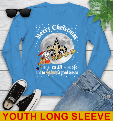 New Orleans Saints Merry Christmas To All And To Saints A Good Season NFL Football Sports Youth Long Sleeve 8