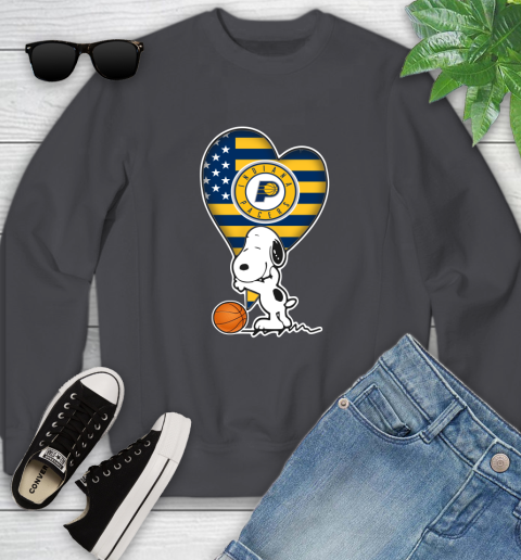 Indiana Pacers NBA Basketball The Peanuts Movie Adorable Snoopy Youth Sweatshirt 6