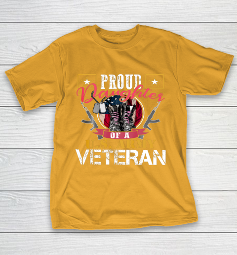 Veteran Shirt Vintage Proud Daughter Of A U S Army Veteran Gift Mom Dad T-Shirt 2