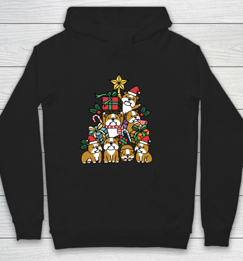 Christmas Tree English Bulldog Dog Hoodie