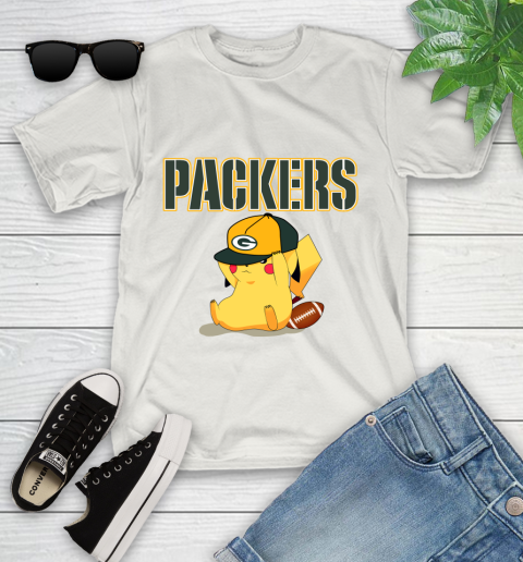 NFL Pikachu Football Sports Green Bay Packers Youth T-Shirt 12
