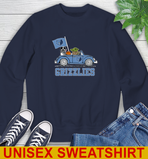 NBA Basketball Memphis Grizzlies Darth Vader Baby Yoda Driving Star Wars Shirt Sweatshirt 3