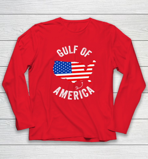 Gulf of USA America Funny Gulf of Mexico USA Flag Map July 4th Long Sleeve T-Shirt 6