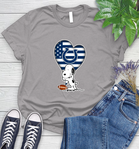 Indianapolis Colts NFL Football The Peanuts Movie Adorable Snoopy Women's T-Shirt 5