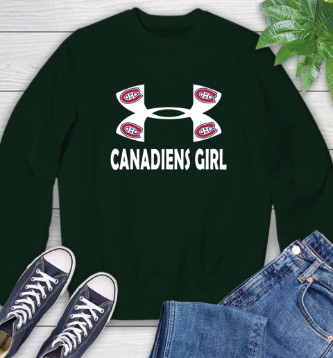 NHL Montreal Canadiens Girl Under Armour Hockey Sports Sweatshirt 12