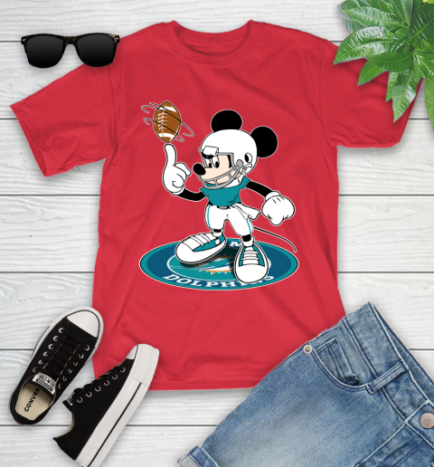 NFL Football Miami Dolphins Cheerful Mickey Disney Shirt Youth T-Shirt 10