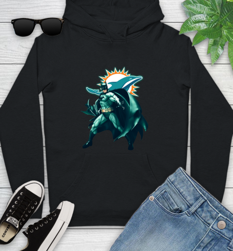 NFL Batman Football Sports Miami Dolphins Youth Hoodie 2