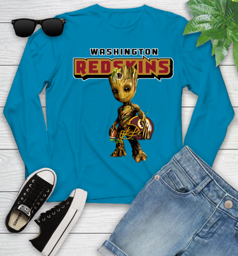 Washington Redskins NFL Football Groot Marvel Guardians Of The Galaxy Youth Long Sleeve 7