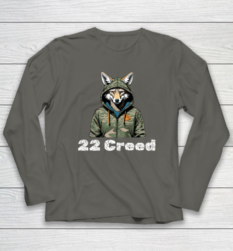 Coyote in Hood 22 Creed Graphic Hunting Long Sleeve T-Shirt 4