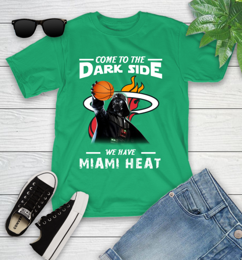 NBA Come To The Dark Side We Have Miami Heat Star Wars Darth Vader Basketball Youth T-Shirt 8