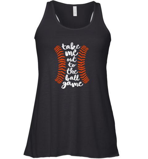 Take Me Out Ball Game Shirt Baseball Song Orange Black Blue Racerback Tank