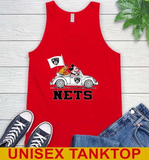 NBA Basketball Brooklyn Nets Pluto Mickey Driving Disney Shirt Tank Top 6