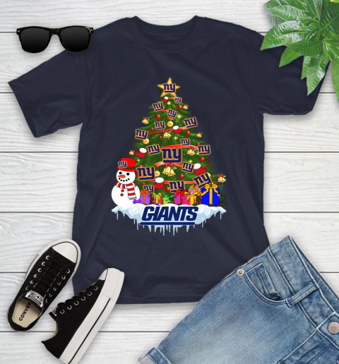 New York Giants Merry Christmas NFL Football Sports Youth T-Shirt 3