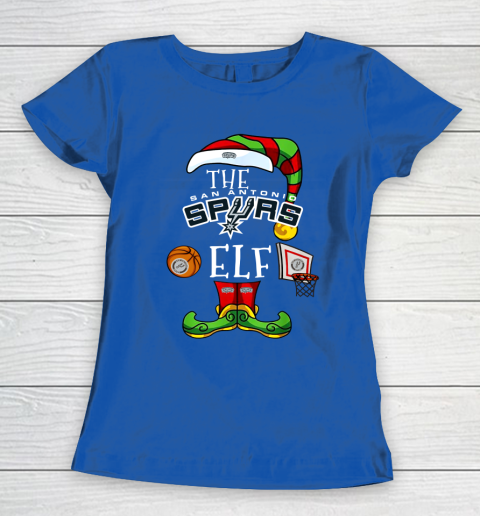 San Antonio Spurs Christmas ELF Funny NBA Women's T-Shirt 8