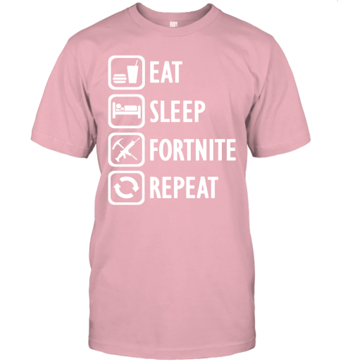 2eny eat sleep fortnite repeat for gamer fortnite battle royale shirts jersey t shirt 60 front pink
