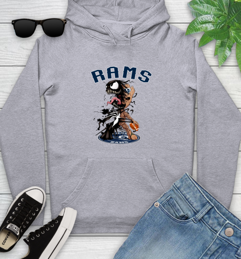 NFL Los Angeles Rams Football Venom Groot Guardians Of The Galaxy Youth Hoodie 6