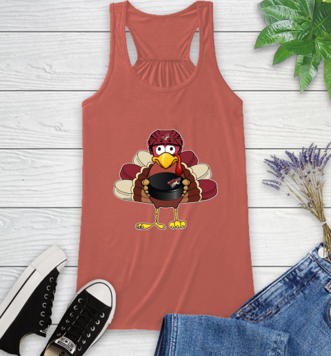 Arizona Coyotes Turkey Thanksgiving Day Racerback Tank 4