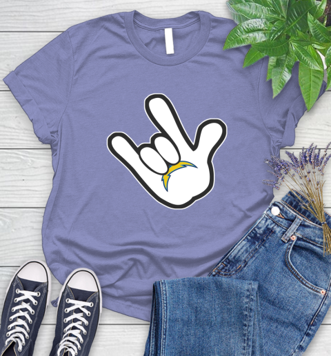 San Diego Chargers NFL Football Mickey Rock Hand Disney Women's T-Shirt 11