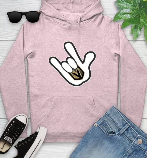 Vegas Golden Knights NHL Hockey Mickey Rock Hand Disney Youth Hoodie 10