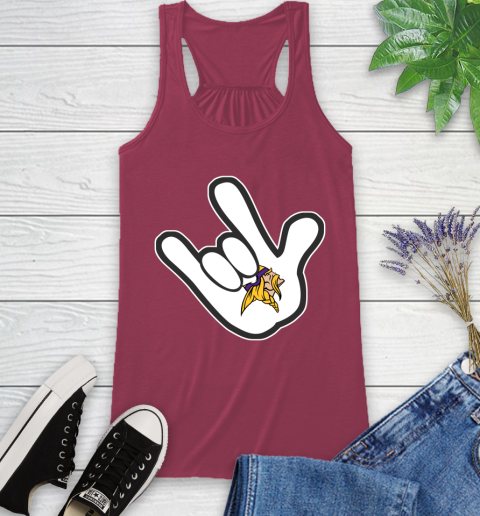 Minnesota Vikings NFL Football Mickey Rock Hand Disney Racerback Tank 8