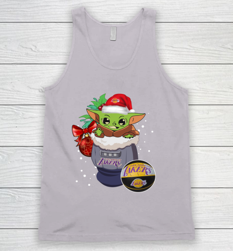 Los Angeles Lakers Christmas Baby Yoda Star Wars Funny Happy NBA Tank Top 4