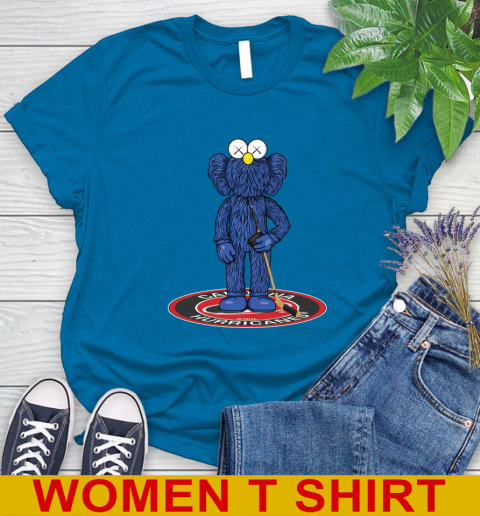 NHL Hockey Carolina Hurricanes Kaws Bff Blue Figure Shirt Women's T-Shirt 7