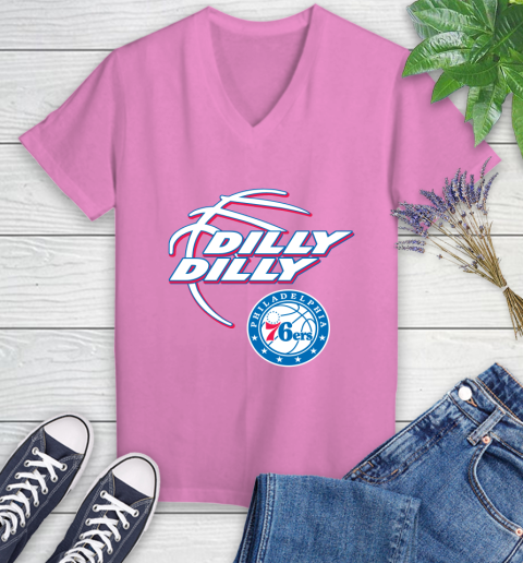 NBA Philadelphia 76ers Dilly Dilly Basketball Sports Women's V-Neck T-Shirt 14