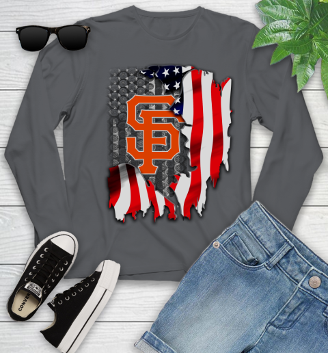 San Francisco Giants MLB Baseball American Flag Youth Long Sleeve 9