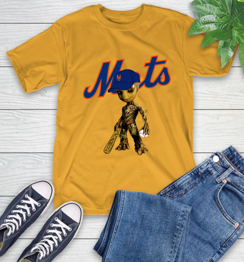 MLB New York Mets Groot Guardians Of The Galaxy Baseball T-Shirt 3