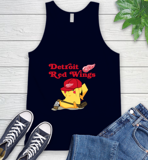 NHL Pikachu Hockey Sports Detroit Red Wings Tank Top 3