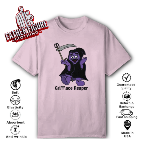 znry grimace reaper grim reaper classic t shirt 2 front light pink
