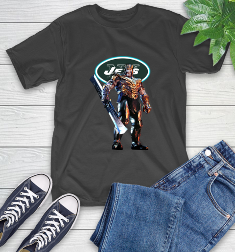 NFL Thanos Gauntlet Avengers Endgame Football New York Jets T-Shirt 2