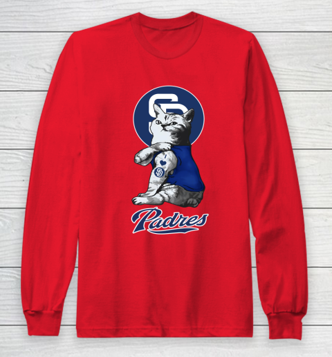 MLB Baseball My Cat Loves San Diego Padres Long Sleeve T-Shirt 7