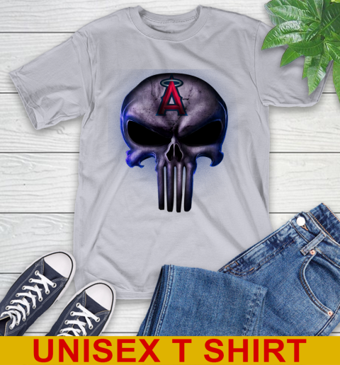Los Angeles Angels MLB Baseball Punisher Skull Sports T-Shirt 6 Los Angeles Angels MLB Baseball Punisher Skull Sports T-Shirt - Image 6