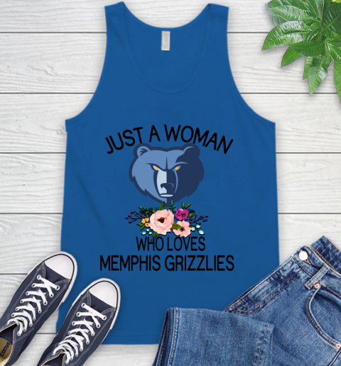 NBA Just A Woman Who Loves Memphis Grizzlies Basketball Sports Tank Top 3