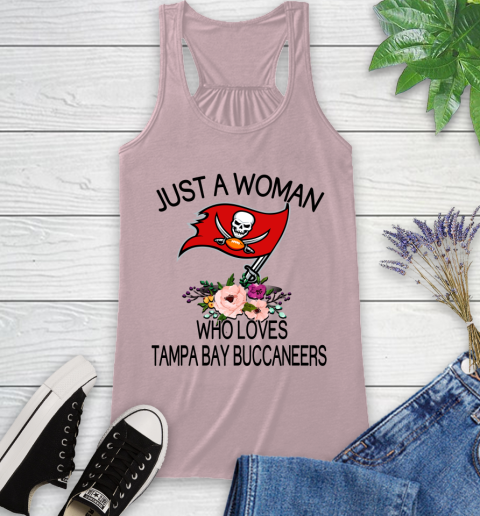 NFL Just A Woman Who Loves Tampa Bay Buccaneers Football Sports Racerback Tank 5