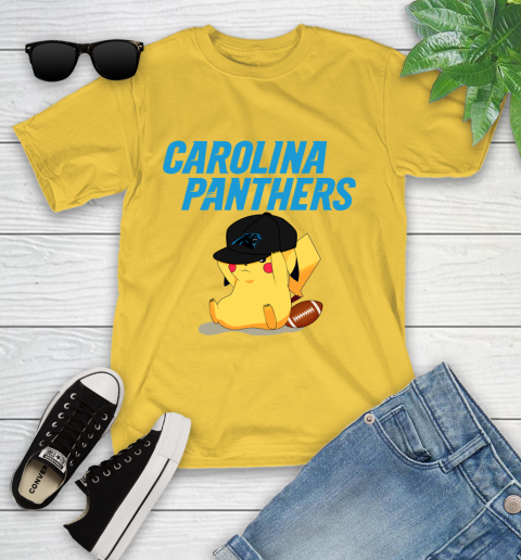 NFL Pikachu Football Sports Carolina Panthers Youth T-Shirt 8