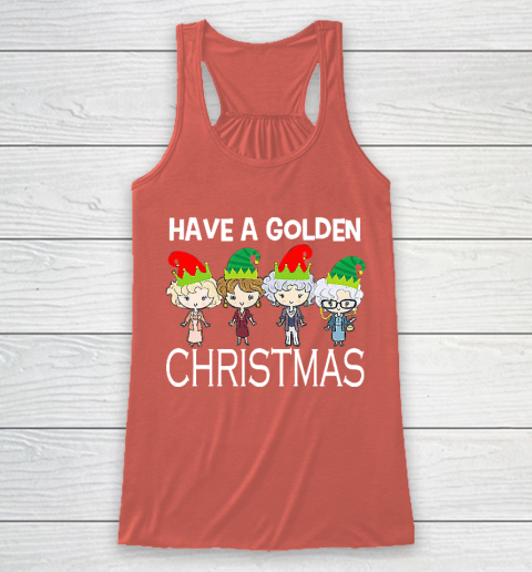 Golden Girls Lovers Gift T shirt Have A Golden Christmas Vintage Racerback Tank 3