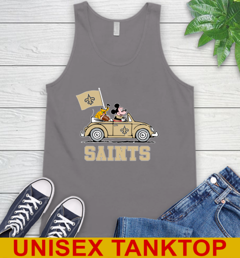 NFL Football New Orleans Saints Pluto Mickey Driving Disney Shirt Tank Top 7