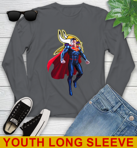 NFL Superman DC Sports Football Minnesota Vikings Youth Long Sleeve 9