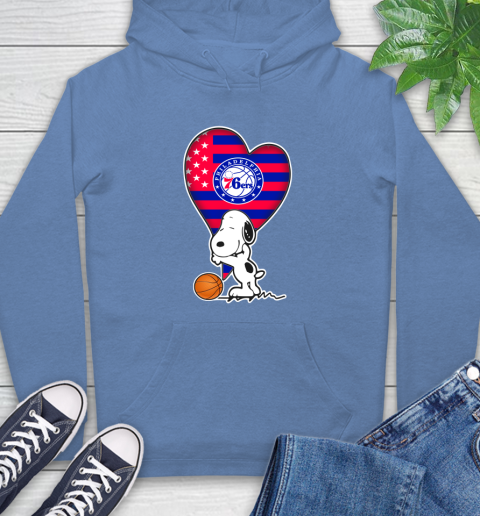 Philadelphia 76ers NBA Basketball The Peanuts Movie Adorable Snoopy Hoodie 11