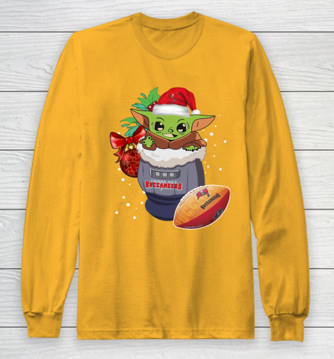 Tampa Bay Buccaneers Christmas Baby Yoda Star Wars Funny Happy NFL Long Sleeve T-Shirt 3