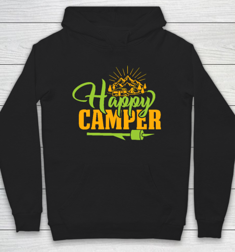Happy Camping Camper Motorhome Mountains Funny Hoodie