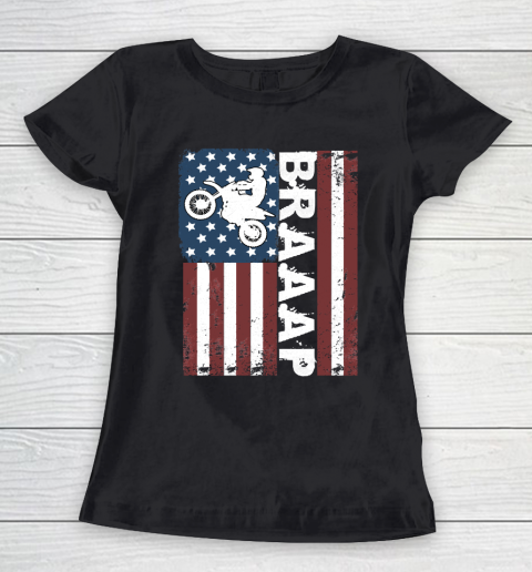 Braaap Vintage USA American Flag 4th Of July Women's T-Shirt