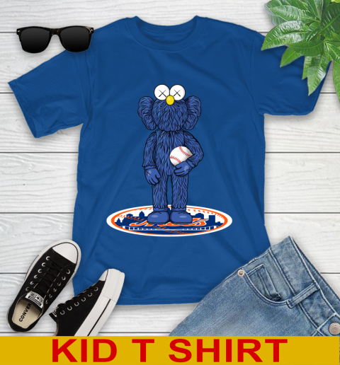 MLB Baseball New York Mets Kaws Bff Blue Figure Shirt Youth T-Shirt 9