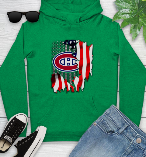 Montreal Canadiens NHL Hockey American Flag Youth Hoodie 9