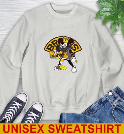Boston Bruins NHL Hockey Mickey Peace Sign Sports Sweatshirt 5