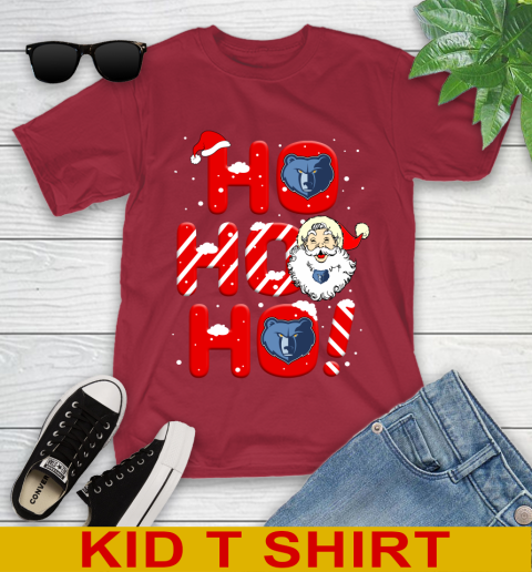 Memphis Grizzlies NBA Basketball Ho Ho Ho Santa Claus Merry Christmas Shirt Youth T-Shirt 12