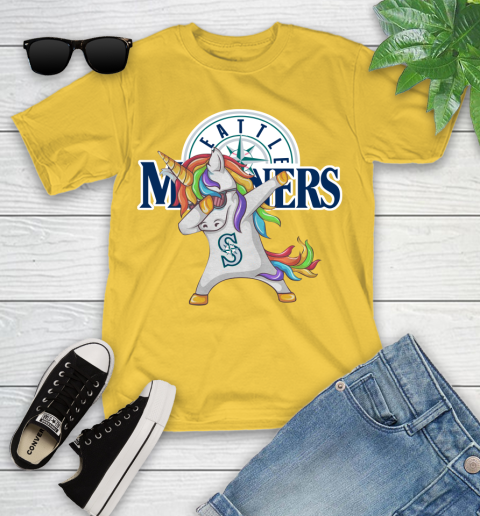 Seattle Mariners MLB Baseball Funny Unicorn Dabbing Sports Youth T-Shirt 8