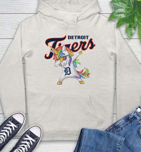 Detroit Tigers MLB Baseball Funny Unicorn Dabbing Sports Hoodie 12